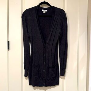 Ann Taylor LOFT long black cardigan